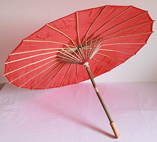AAF Nommel ® Deko- Sonnenschirm aus Holz in rot, einfarbig transparent, 101 – Bild 3