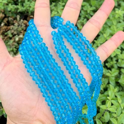 Image of 1000pcs Czech Faceted Rondelle Crystal Glass Beads 6mm Bulk Aquamarine Blue
