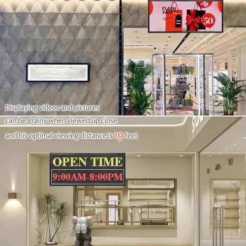 Image of P6 Programmable Led Sign Custom Scrolling Outdoor Digital Signs For Businesses Display Screen Electronic Message Board Stock Ticker Advertising Pixel Led Panel Marquee 40 inchX17 inch