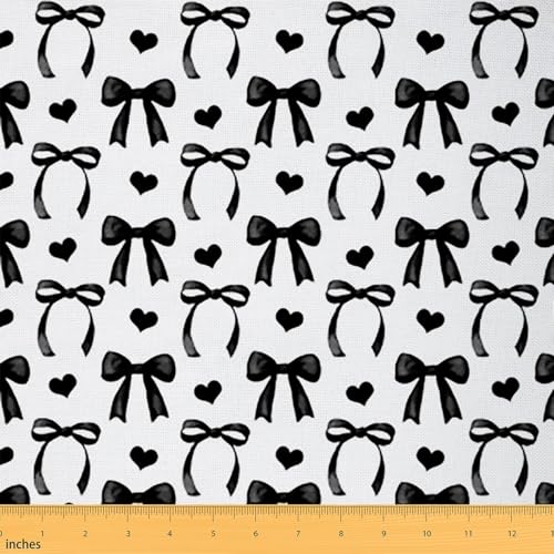 Tissu au metre noir bowknot impermeable pour reussir vos projets de couture et bricolage maison