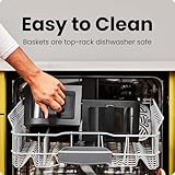 CHEFMAN 6 Quart Dual Basket Air Fryer Oven with Easy View Windows, Sync Finish, Hi-Fry, Auto Shutoff, 2 Independent 3Qt Nonstick Dishwasher Safe Frying Baskets, Digital Double Air Fryer - Black