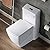 WOODBRIDGE Modern Square Design One Piece Dual Flush 1.28 GP Toilet, Chair Heightwith Soft Closing Seat, Brushed Gold Button B0920-BG, White
