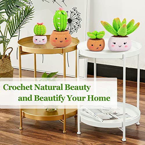 Crochetta Crochet Kit For Beginners - Beginner Crochet Starter Kit With Step-By-Step Video Tutorials, Learn To Crochet Kits For Adults And Kids, Diy Knitting Supplies, 4 Pack Plants Family(40%+ Yarn) #TOP5