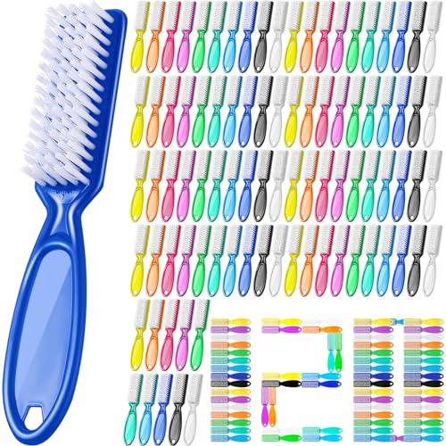 Xjinmin Nail Brush Two Sided Hand Fingernail Scrub Brushes Soft Stiff Bristles Scrubber Nails Toes Cleaning Brush for Men Women Kids 4 PCS