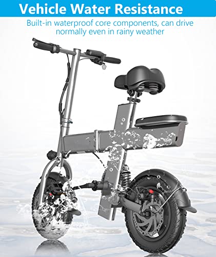 Scooter Elétrico Para Adultos, 48v, 350w Scooter Elétrico Com 2 Assentos Scooters De Mobilidade Dobr