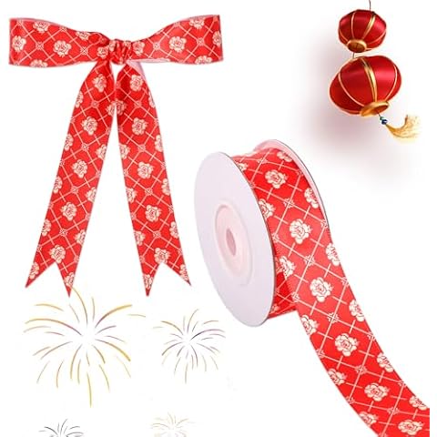 10 Yard Chinese Red Decorative Satin Ribbon Cover