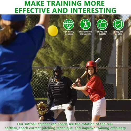 Image of Mogseek Softball Spinner Fastpitch, 12Inches Softball Training Equipment for Pitcher Overhand Thrower Training Aid Equipment for Sports Practice Softballs & Top Collegiate Program