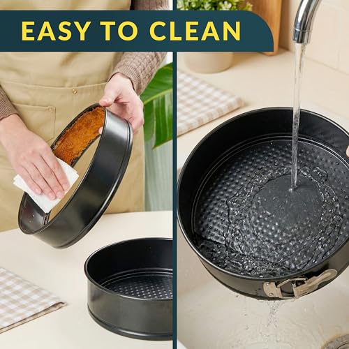 Image of Cheesecake Pan 9 Inch Carbon Steel With Removable Bottom - Leakproof Design, Nonstick Coating Springform Pan - Durable Cake Mold With Secure Latch, Even Heat Cheese Cake Pans For Baking