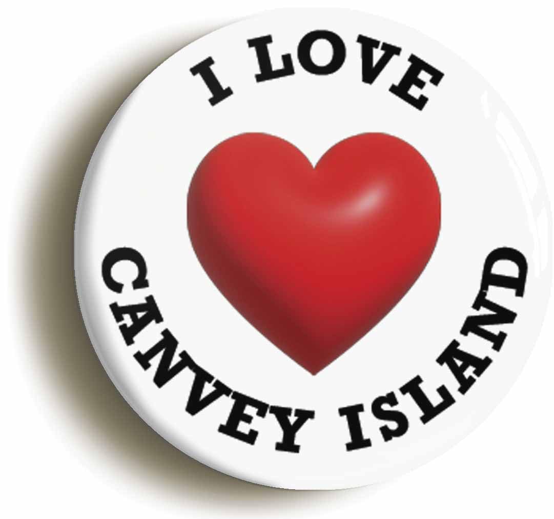 I Heart Love Canvey Island Location Fridge Magnet (Circular 2inch / 50mm Diameter)