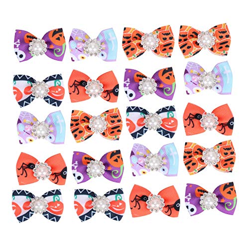 OKJHFD 25PCS Pet Christmas Halloween Decoration Festivals Accessory Ornament for Cats Dogs Dog Hair Bows with Rubber Band for Sm