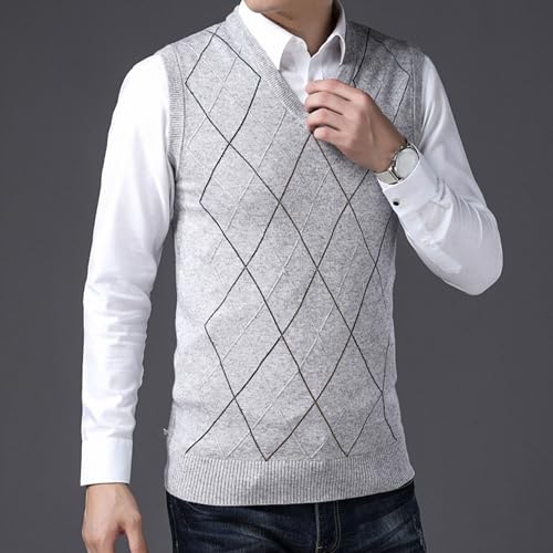Men's Wool Warm Vest V Neck Relaxed Fit Sleeveless Pullovers Casual Knitted Sweater Waistcoat2