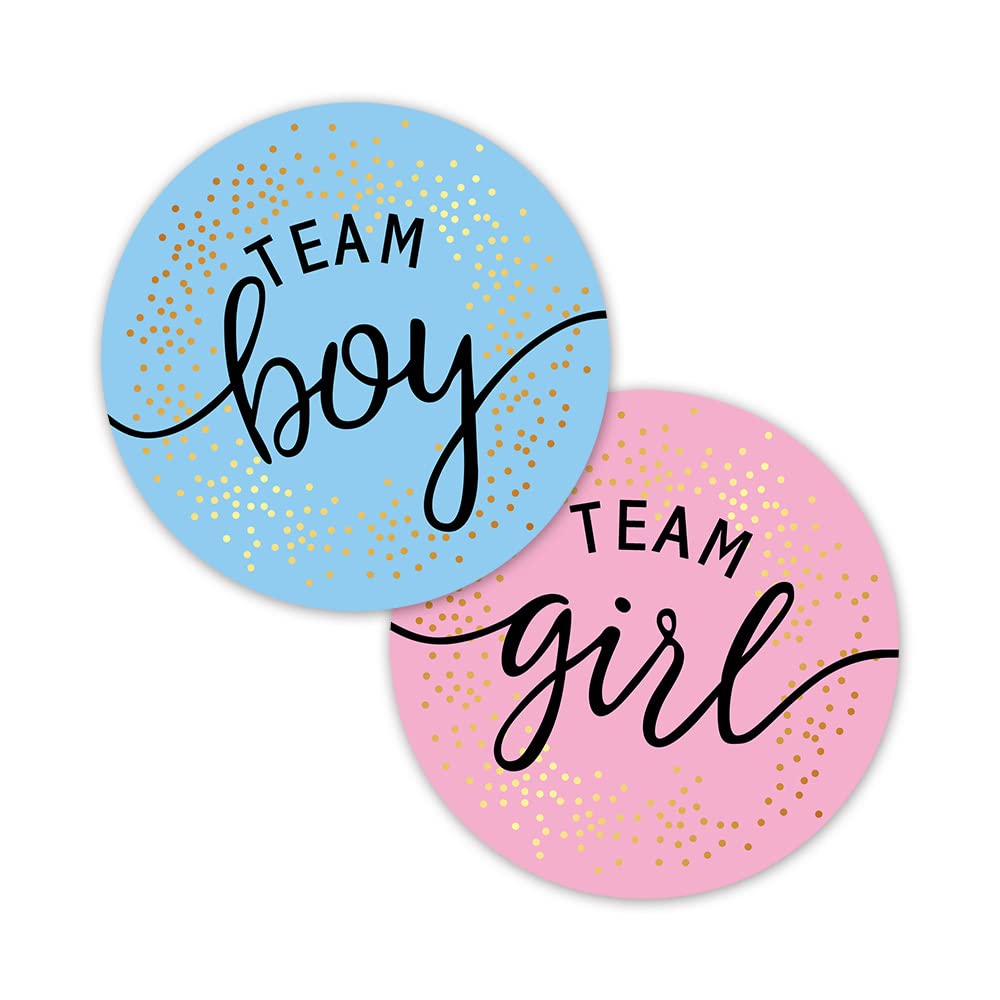 Baby Gender Reveal,48 Pièces Gender Reveal Stickers Team Girl et Team Boy Sexe Révéler Autocollants pour Gender Reveal Party et Bab - Maison
