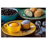 300 Piece Puzzle Small quindim Traditional Brazilian Sweet Next to Spoon Coffee Cup Countdown Indoor Activities Difficult Jigsaw Puzzle Set for Adults, Funny Puzzle Perfect for Game Nights