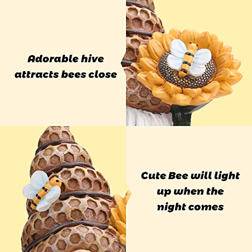 Ovewios Garden Statues Gnome Decor, Garden Gnomes Outdoor Funny Hold Sunflower With Solar Light Lawn Ornaments Decor For Outside Patio Yard Porch Decoration Gifts #TOP6