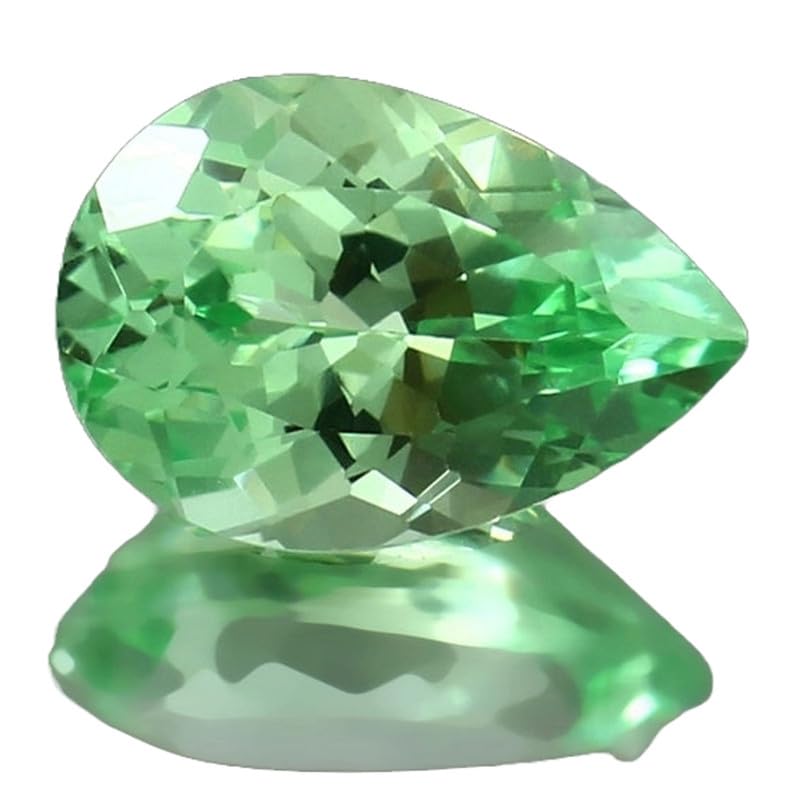 Pierre précieuse saphir vert poire 14x10mm pour fabrication de bijoux et bague