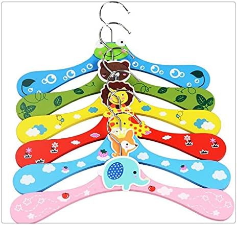 12pcs/lot New Cute Cartoon Animals Wooden Kids Clothes Hanger Baby Children Hanger 6 Styles Wholesale