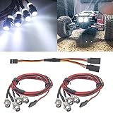 2Pack HIRCQOO 4LED RC Car LED Light Headlights Taillight Lighting with JR Y Cable Compatible with Tr