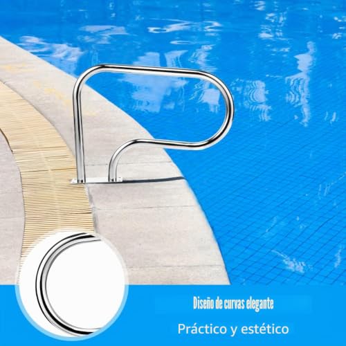 Miniatura 6 de Fantask Pasamanos Para Piscina, Asistente De Acceso 304 De Acero Inoxidable, Asa Para Piscina