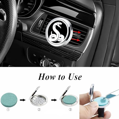Image of 30mm Car Essential Oil Diffuser Vent Clips Air Freshener Vent Clip Aromatherapy Car Accessories 10 Felt Pads for Gift Women (Snake)