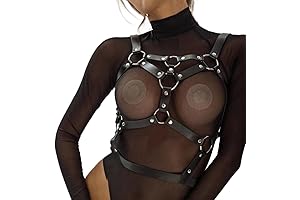 Women's Leather Fetish Chest Harness for BDSM SM Cosplay Party