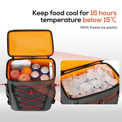 Tourit Backpack Cooler Leakproof Insulated Cooler Backpack Large Capacity Lightweight Soft Cooler Bag For Men Women To Picnics, Camping, Hiking, Beach, Park Or Day Trips #TOP2