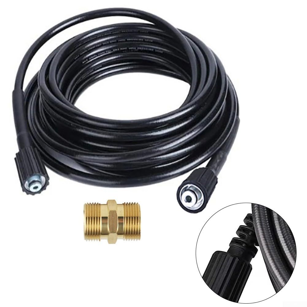 Wąż wysokociśnieniowy 10 m z adapterem M22-14 mm do myjki wysokociśnieniowej Kärcher wytrzymały wąż gumowy, szczelny, nieprzeciekowy, wąż przedłużający do samochodu, okien, tarasu, akcesoria do