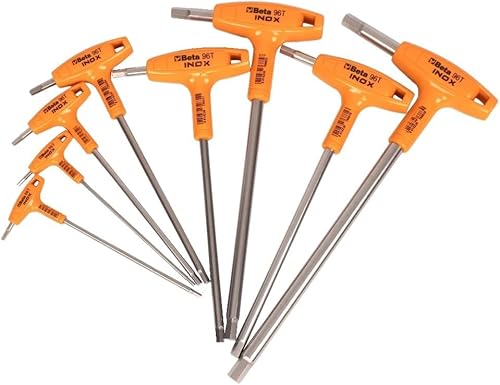 Miniatura 8 de Beta 96TINOX - Juego de 5 llaves Allen de acero inoxidable con mango en T de alto par, métrica de 0.098 in a 0.236 in