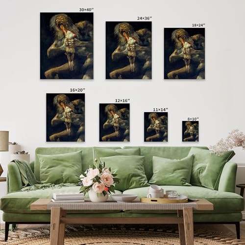 Image of Poster Master Goya Canvas - Retro Saturn Devouring His Son Painting Print - Mythology Art - Gift for Men, Women - Gothic Wall Decor for Living Room, Bedroom, Office - Available in 8x10 to 30x40