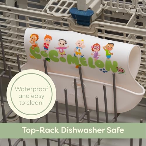 CoComelon Silicone Bibs for Babies with Adjustable Neck - Durable Baby Silicone Bibs - Baby Bib with Food Catcher Pouch for Mess-Free Meal Time - Baby Led Weaning for Boys and Girls3