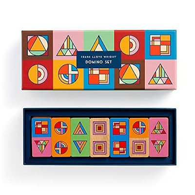 Galison Frank Lloyd Wright Domino Set 28 Double Sided Colorful Geometric Patterned Wooden Domino Pieces
