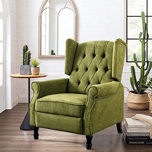Altrobene Wingback Recliner Chair, Modern Accent Arm Chair For Living Room/Bedroom/Office/Home Theater, Dark Green #TOP10