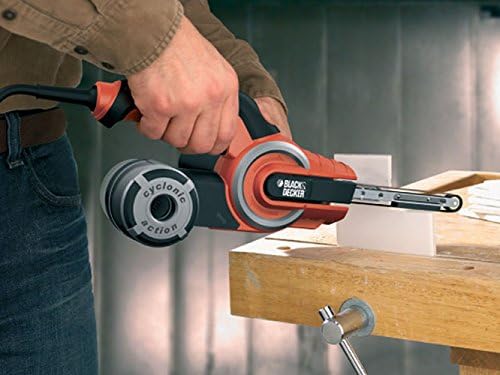 Bild 3 - Black+Decker Bandschleifer (Schleifmaschine für Holz, Metall, Stein, Gips und Kunststoff, Absaugvorrichtung, zum Schleifen, Feilen, Schärfen und Entrosten an schwer zugänglichen Stellen) KA902EK-QS