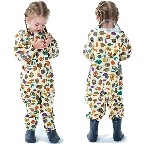 Photo de Enfant Imperméable, Combinaison de Pluie Garçon Fille Imperméables pour Enfants Garçons Filles Poncho de Pluie Léger Vestes de Pluie Dessin Animé Mignon Réutilisable Vêtements de pluie