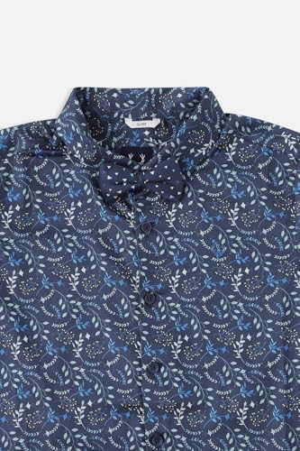 Image of Allen Solly Boys' All-Over Print Shirt | Bow Tie Detail | Regular Fit | Wedding & Festive