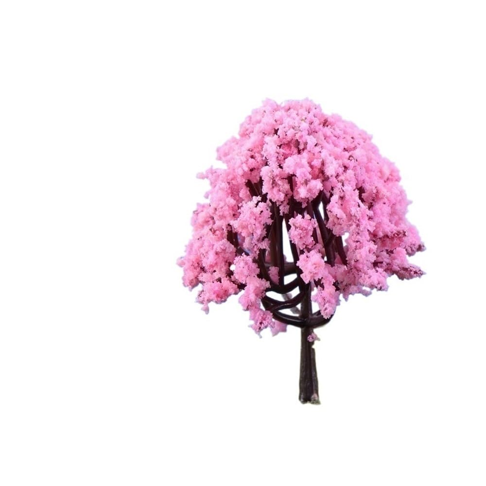 Landscape Greenery Landscape Decorative Tree, Resin Crafts Bonsai Garden Terrarium Accessorie(Peach pink)