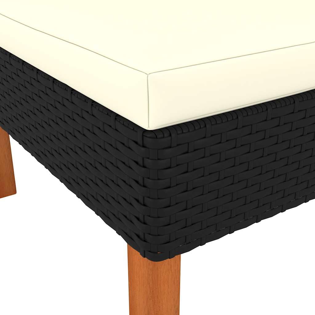 SYDE Sofa narożna rattanowa PE drewniana eukaliptus 2 sztuki | Zdejmowane poduszki zmywalne, solidna konstrukcja stalowa, lekki modułowy taras ogrodowy