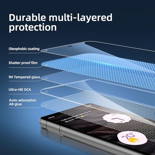 Image of NEW'C for Google Pixel 7a Screen Protector Tempered Glass Bubble Free