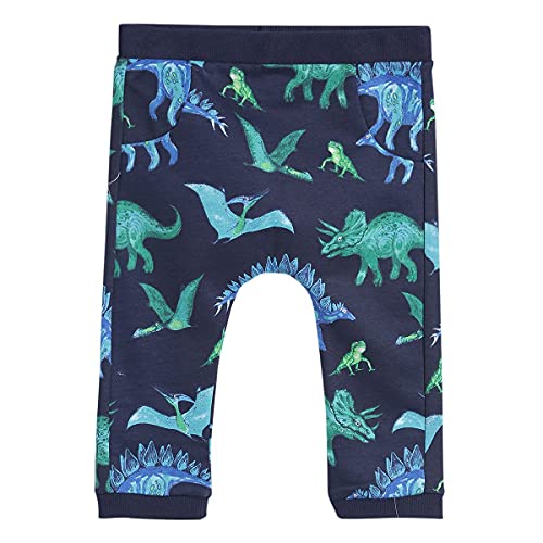 Image of miniklub Infant Boys Navy-Blue & Green Printed Pure Cotton Tracksuit