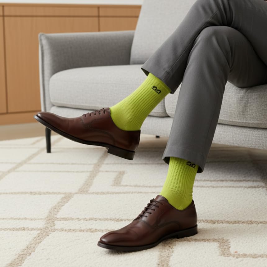 Image of The Sock Street Bamboo Crew Socks for Men Combo | Full Calf Length Premium Bamboo | Odour-Free, Breathable & Durable | Cushioned Base & Anti-bacterial | 3X Softer than Cotton Socks | Pack of 3