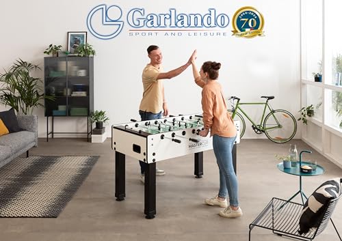 Garlando Kickertisch MasterCup Black&White, professionelle Spielstangen, robuster 75 kg Profi-Fußballtisch, Stabiler Tischfußball, Jugendliche und Erwachsene, Turnier-Tischkicker, vormontiert – Bild 3
