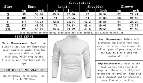 Poriff Men's Solid Knitting Pullover Sweater Long Sleeve Lightweight Mockneck Sweater White M #TOP5