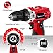 AVID POWER 12V Cordless Drill, Power Drill Set with 22pcs Impact Driver/Drill Bits, 2 Variable Speed, 3/8-Inch Keyless Chuck, 15+1 Torque Setting (Red)