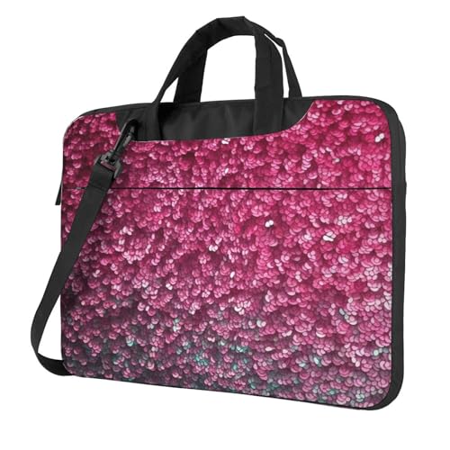 Sac ordinateur portable 3D rose pailleté aux finitions soignées et durables