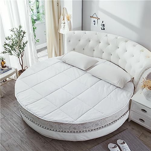 Surmatelas rond 220 cm au soutien ferme et dessus d'oreiller doux