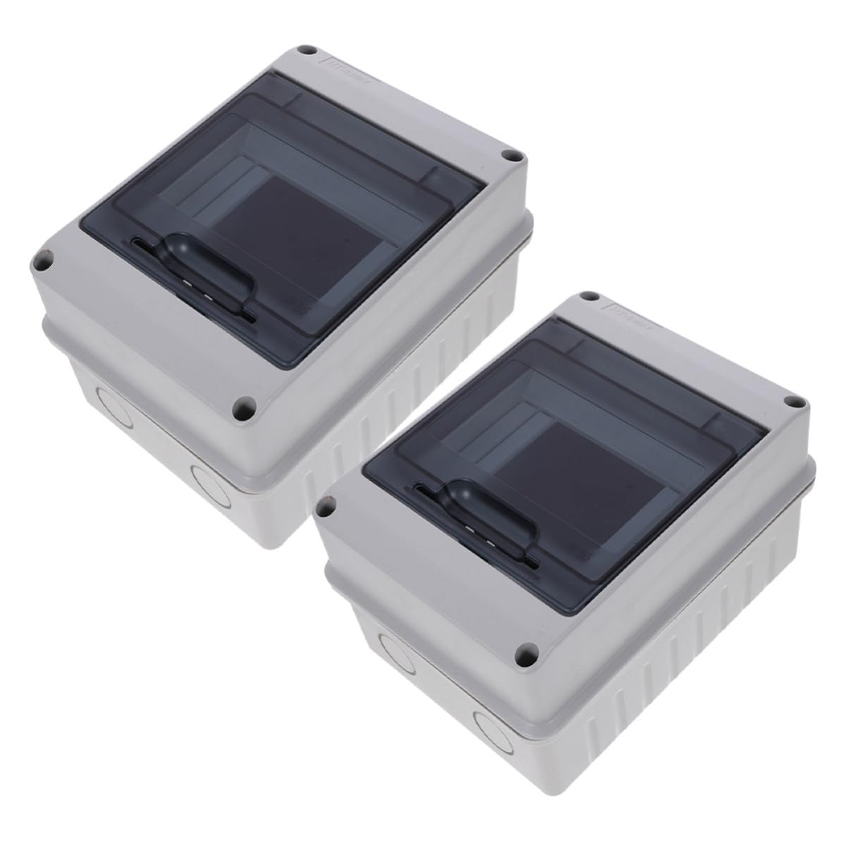 Caja eléctrica de distribución resistente 2 piezas blanca miniatura 1