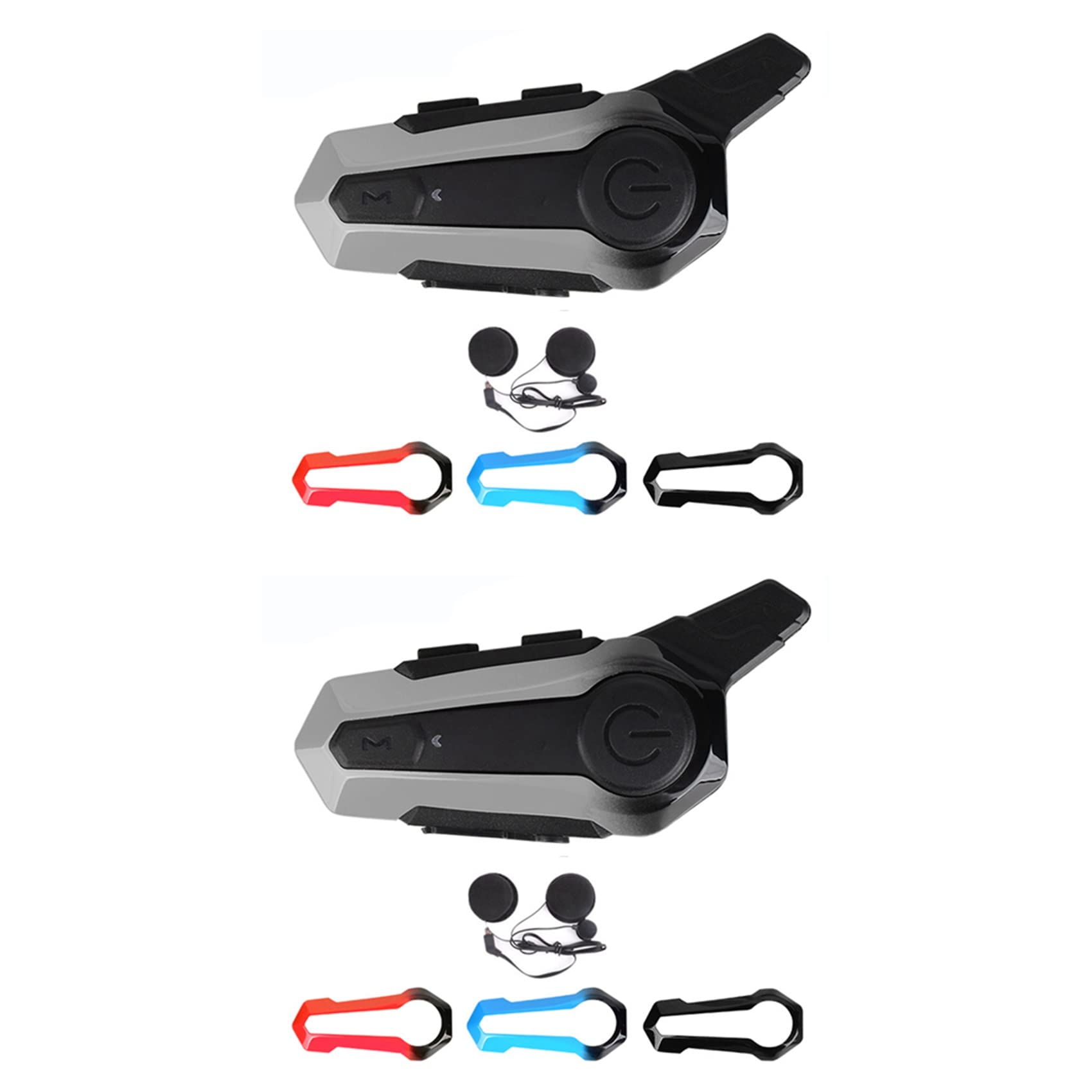 2 intercomunicadores para casco de moto Bluetooth auricular interfono universal con reducción del ruido para casco integral 3 colores marco, 750036276