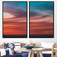 2 Piece Framed Canvas Wall Art Colorful Sky Canvas Prints Home Artwork Decoration for Living Room,Bedroom - 16