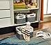 DECOMOMO Storage Bins Fabric Storage Baskets for Shelves, Linen Closet Organization Toys Nursery (Slate Grey and White, Large - 3 Pack)
