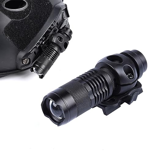 QIRUIMY Casque tactique Lumière Mini Lampe de poche en aluminium 120 Lumens Multi-fonction Lumière stroboscopique