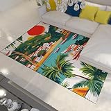 Photo Gallery feipuhome art tappeto estivo per la zona costiera sole rosso palme per barche per soggiorno camera da letto sala da pranzo home office pelo basso facile da pulire 90x150cm Photo Gallery feipuhome art tappeto estivo per la zona costiera sole rosso palme per barche per soggiorno camera da letto sala da pranzo home office pelo basso facile da pulire 90x150cm